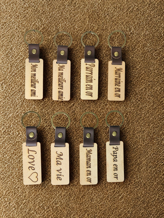 Porte-Clés en Bois – Personnalisé & Collection Déjà Gravée